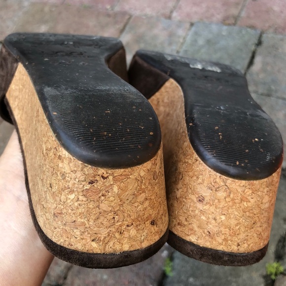 UGG Basil Wedge Slide Sandals Brown 6 - Picture 6 of 6